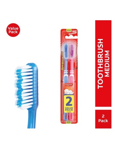 Colgate Double Action - Confezione Da 2 Spazzolini - Setole Medie
